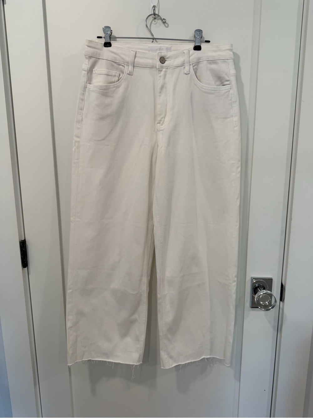 High-Rise White Wide-Leg Jeans